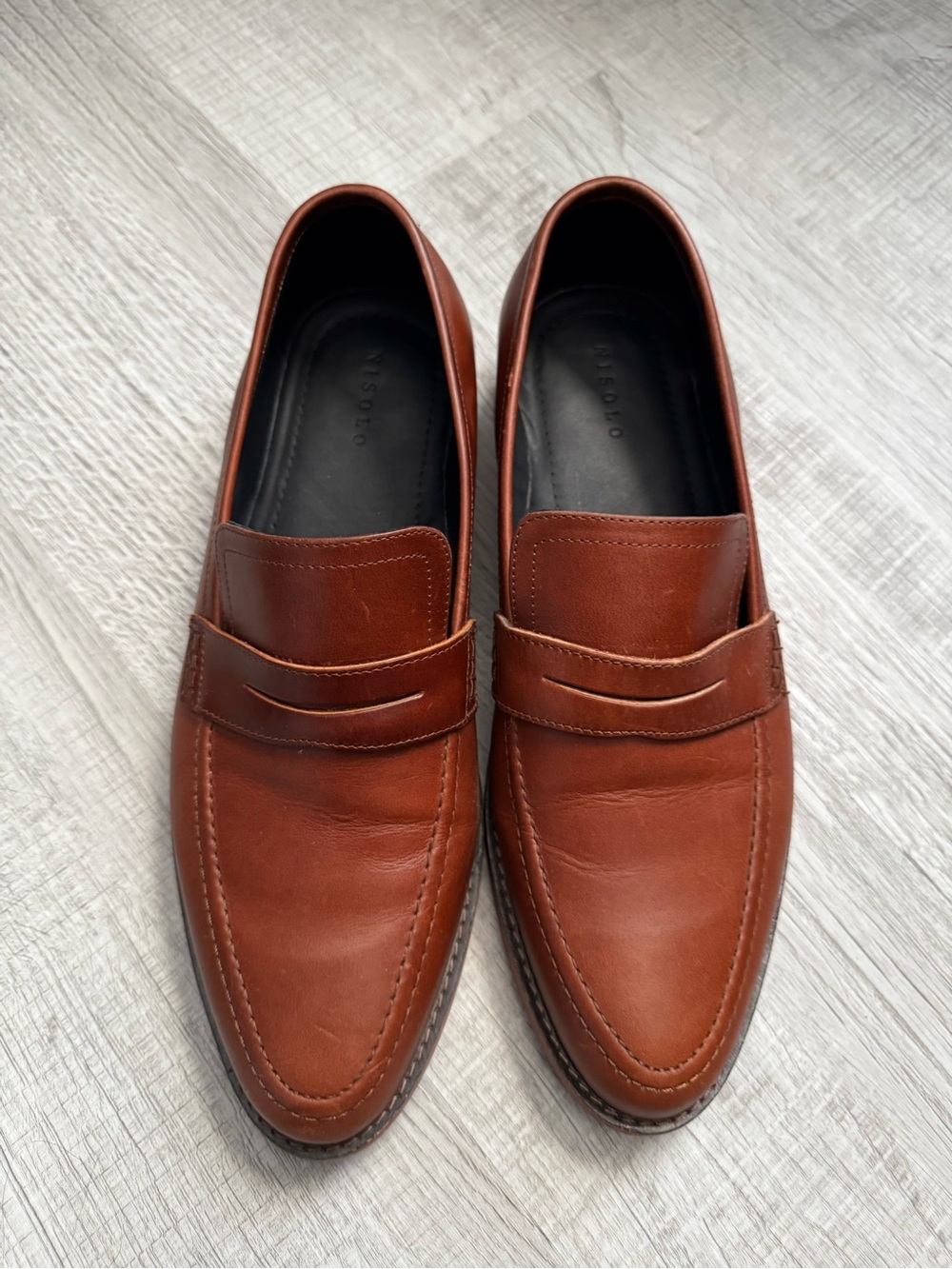 Nisolo Men's Penny Loafers in Chestnut